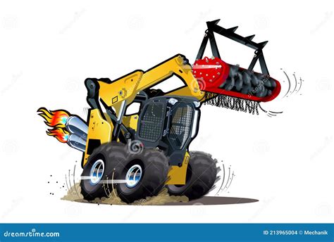 tree mulcher skid steer cartoon drawing|sketches of skid steers.